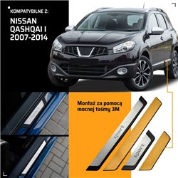 Universal sill trims for Nissan Qashqai I J10 FLJJ10E 2007-2014 SPORT stee