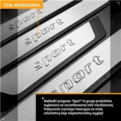 Universal sill trims for Opel Corsa Hatchback E X15 2014-2019 SPORT steel