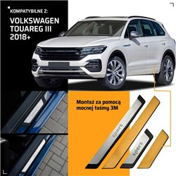 Universal sill trims for Volkswagen VW Touareg III CR 2018- SPORT steel