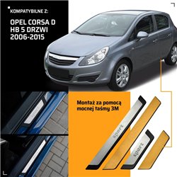 Universal sill trims for Opel Corsa Hatchback D S07 2006-2014 SPORT steel