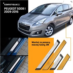 Listwy progowe uniwersalne do Peugeot 5008 I T8 2009-2017 stal