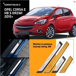 Universal sill trims for Opel Corsa Hatchback E X15 2014-2019 EXCLUSIVE st