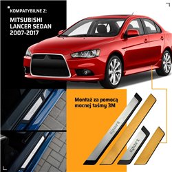 Universal sill trims for Mitsubishi Lancer Sedan VIII CY0 2007-2017 SPORT