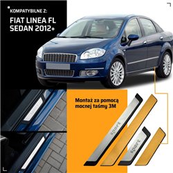 Universal sill trims for Fiat Linea Sedan I 323 FL 2012-2018 SPORT steel