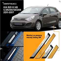 Listwy progowe uniwersalne KIA Rio Hatchback III UB 2011-2017 stal