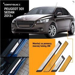 Listwy progowe uniwersalne do Peugeot 301 Sedan I D 2012-2020 sta