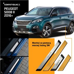 Listwy progowe uniwersalne do Peugeot 5008 II 2017-2024 | stal