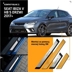Listwy progowe uniwersalne SEAT Ibiza Hatchback V 6F KJ 2017- stal