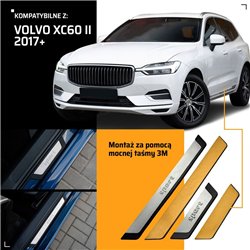 Listwy progowe uniwersalne do Volvo XC60 II 2017- SPORT stal