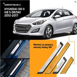 Listwy progowe uniwersalne Hyundai i20 Hatchback II GB 2014-2020 EXCLUSI