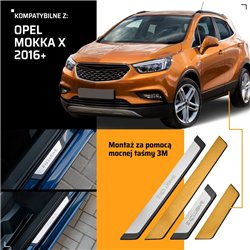 Universal sill trims for Opel Mokka X A J13 2016-2019 EXCLUSIVE steel