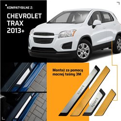 Universal sill trims for Chevrolet Trax I U200 KL1B 2013-2022 SPORT steel
