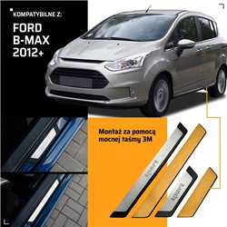 Universal sill trims for Ford B-Max I (JK8) 2012-2017 | SPORT Silver steel