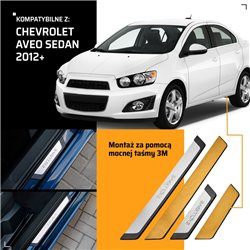 Universal sill trims for Chevrolet Captiva I C100 2006-2018 EXCLUSIVE stee