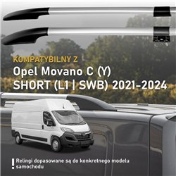 Relingi dachowe dzielone Opel Movano C Y L1H1 L1 SWB 2021-2024 Alu