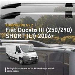 Relingi dachowe dzielone Fiat Ducato III 250/290 L1H1 2006- Alumin
