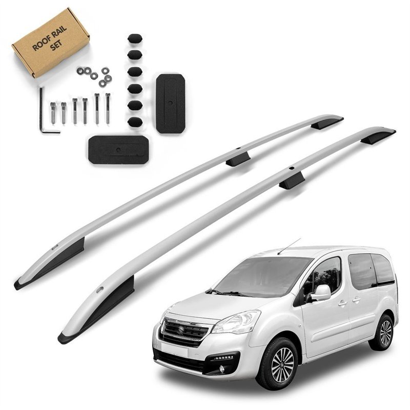 Roof rails for Peugeot Partner II B9 2008-2018 SKYPORT Aluminum Plastic