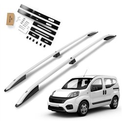 Roof rails for Fiat Qubo I 225 2008-2019 SKYPORT Silver Aluminum Plastic