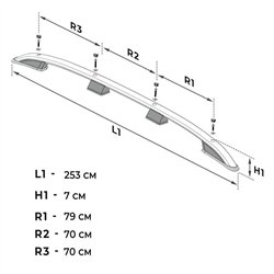 Relingi dachowe Opel Vivaro B X82 H1 L1 SWB 2014-2019 Aluminium plastik