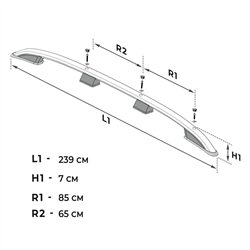 Roof rails for Volkswagen VW Multivan T7 H1 L2 LWB 2021- SKYPORT Aluminum