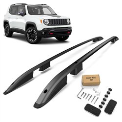 Roof rails for Jeep Renegade I (BU) 2014- | SKYPORT Black Aluminum Plastic