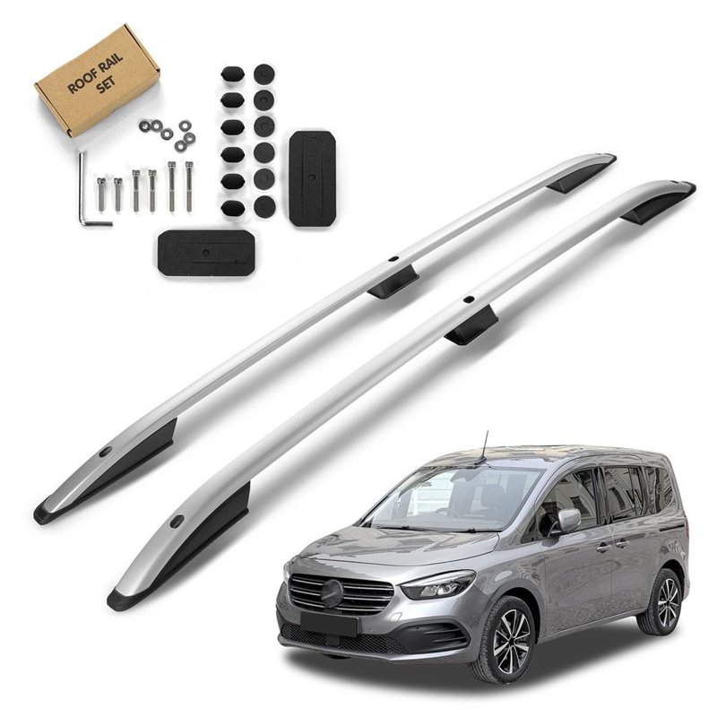 Roof rails for Mercedes T-Class W420 2022- SKYPORT Silver Aluminum Plastic