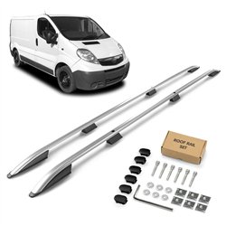 Roof rails for Opel Vivaro A X83 H1 L2 LWB 2001-2014 SKYPORT Aluminum Plas