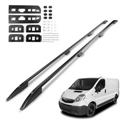 Roof rails for Opel Vivaro A X83 H1 L2 LWB 2001-2014 SKYPORT Aluminum Plas