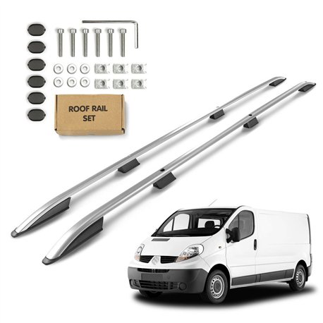 Roof rails for Renault Trafic II FL/JL H1 L2 LWB 2001-2014 SKYPORT Aluminu