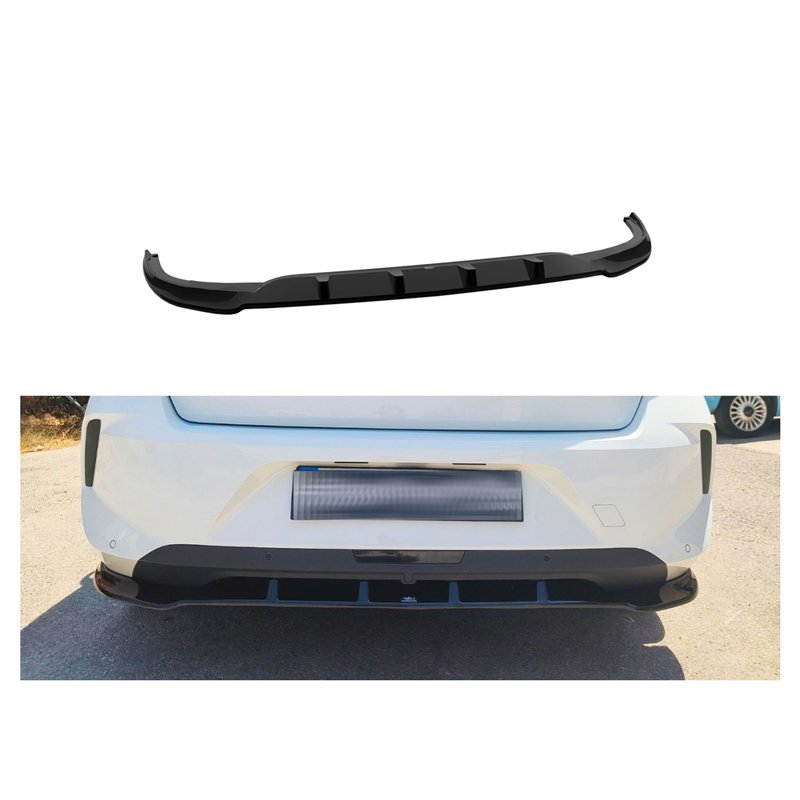 Rear bumper lip for Opel Astra-e Hatchback L (C02) 5D 2022- | Black ABS