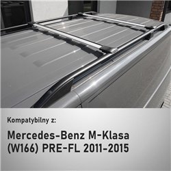 Bagażnik dachowy do Mercedes M-Klasa W166 PRE-FL 2011-2015 Alum