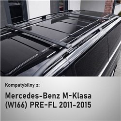 Roof rack for Mercedes M-Class W166 PRE-FL 2011-2015 Elegance V1 Aluminum