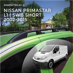 Roof rails for Nissan Primastar I F4/J4 L1 SWB 2002-2015 Sport Aluminum Pl
