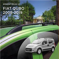 Roof rails for Fiat Qubo I (225) 2008-2019 | Sport Black Aluminum Plastic