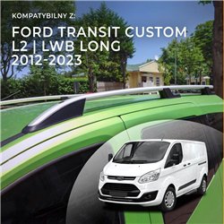 Roof rails for Ford Transit Custom I V362 FY/FZ/F3 L2 LWB 2012-2023 Sport