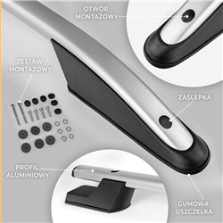 Relingi dachowe Nissan Primastar I F4/J4 L1 SWB 2002-2015 Aluminiu