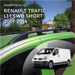 Roof rails for Renault Trafic II FL/JL L1 SWB 2001-2014 Sport Aluminum Pla