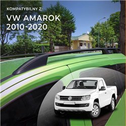 Roof rails for Volkswagen VW Amarok I 2H 4D 2010-2020 Sport Aluminum Plast
