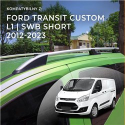 Roof rails for Ford Transit Custom I V362 FY/FZ/F3 L1 SWB 2012-2023 Sport