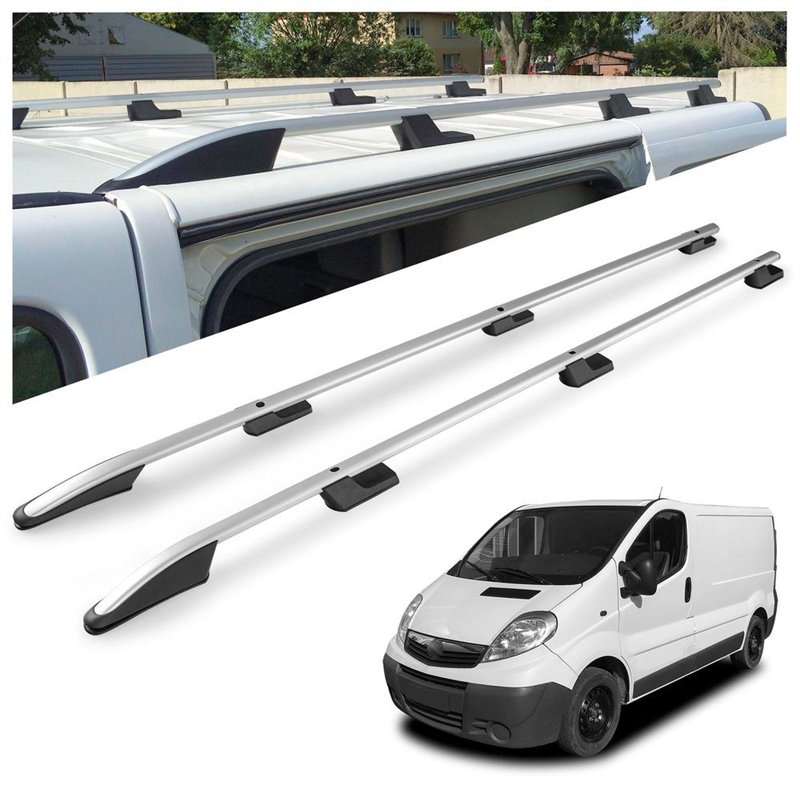 Roof rails for Opel Vivaro A X83 L2 LWB 2001-2014 Sport Aluminum Plastic