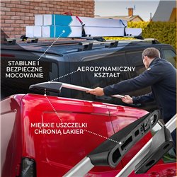 Relingi dachowe Peugeot Bipper I A 225L 2007-2015 Aluminium plasti