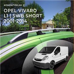 Relingi dachowe Opel Vivaro A X83 L1 SWB 2001-2014 Aluminium plast