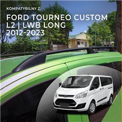 Roof rails for Ford Tourneo Custom I V362 L2 LWB 2012-2023 Sport Aluminum