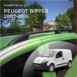 Roof rails for Peugeot Bipper I A 225L 2007-2015 Sport Aluminum Plastic