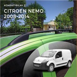 Roof rails for Citroen Nemo I A 225L 2008-2014 Sport Aluminum Plastic