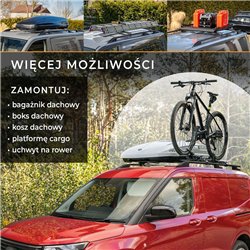 Roof rails for Citroen Nemo I A 225L 2008-2014 Sport Aluminum Plastic