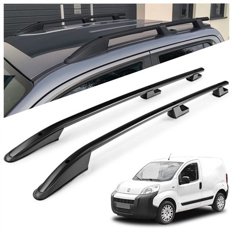 Roof rails for Fiat Fiorino III 225 2008-2018 Sport Black Aluminum Plastic