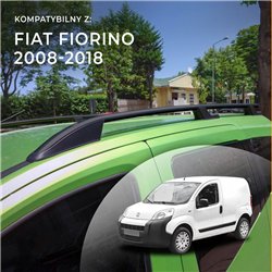 Roof rails for Fiat Fiorino III 225 2008-2018 Sport Black Aluminum Plastic