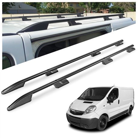 Roof rails for Opel Vivaro A X83 L1 SWB 2001-2014 Sport Aluminum Plastic