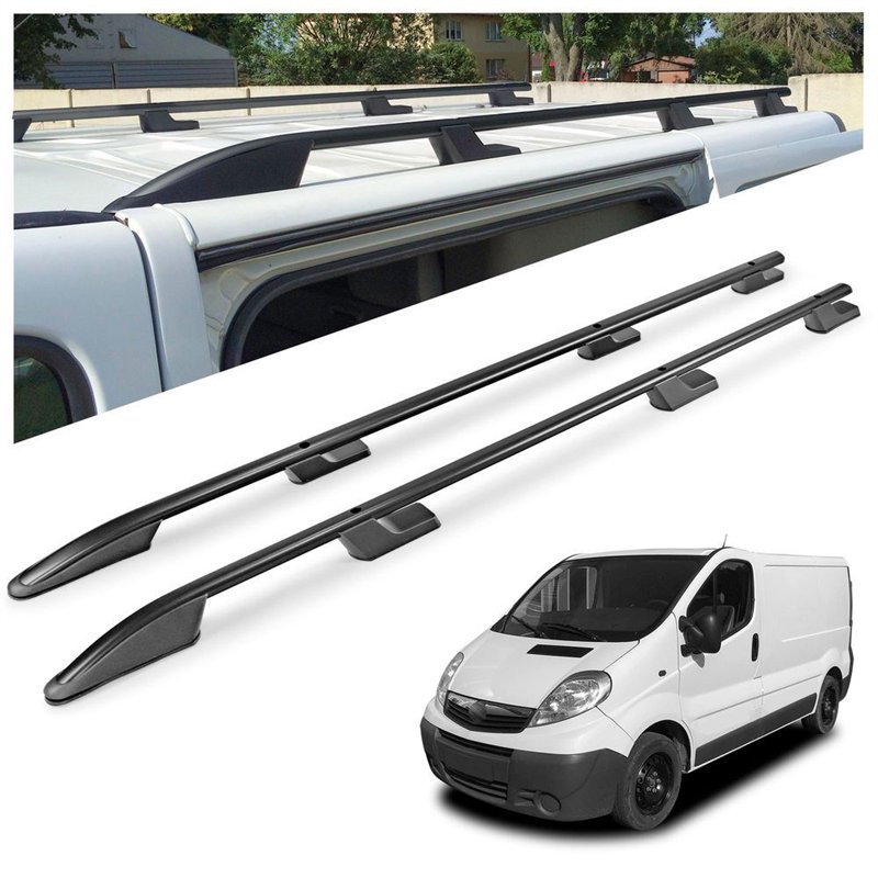 Roof rails for Opel Vivaro A X83 L1 SWB 2001-2014 Sport Aluminum Plastic